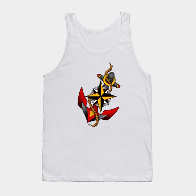 Anchor traditional tattoo Tank Top by Smurnov